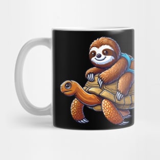 Cute Lazy Sloth Riding Tortoise Speed is Relative Mug